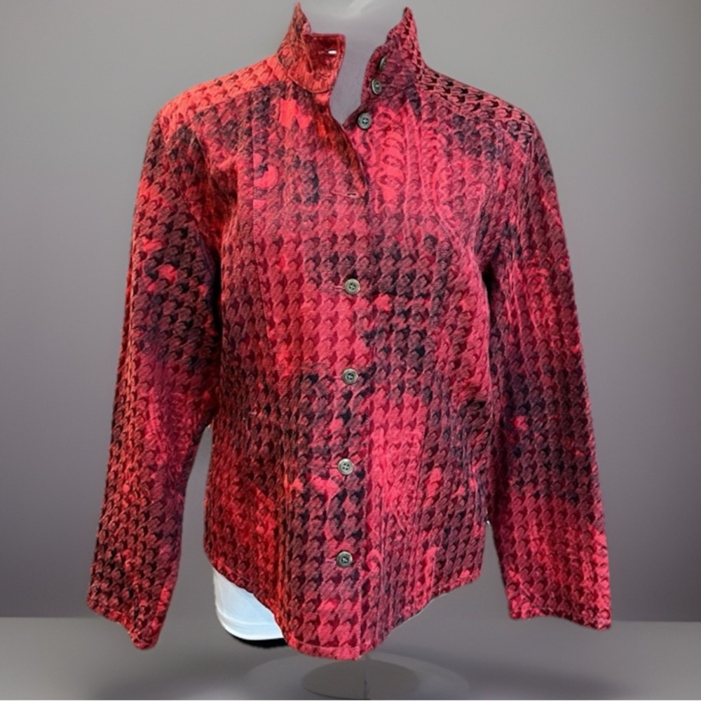 CHICO'S Red and Black Dressy Jacket Blazer